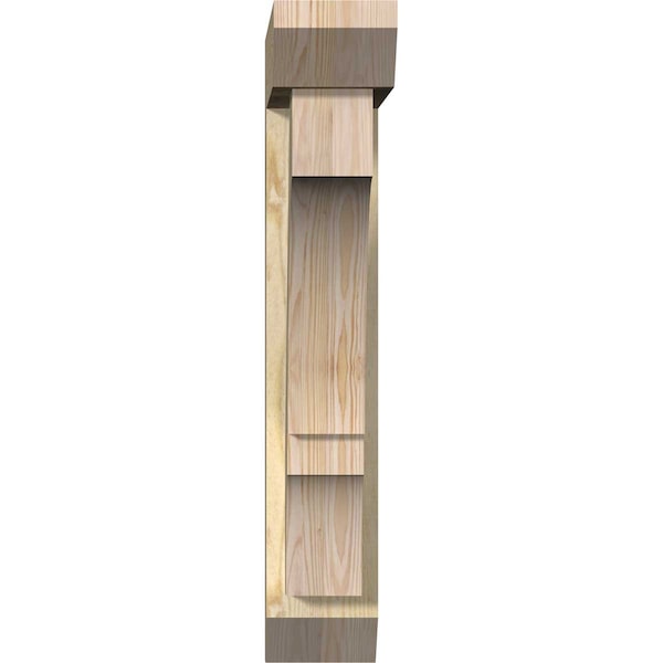 Balboa Slat Rough Sawn Bracket W/ Offset Brace, Douglas Fir, 6W X 22D X 34H